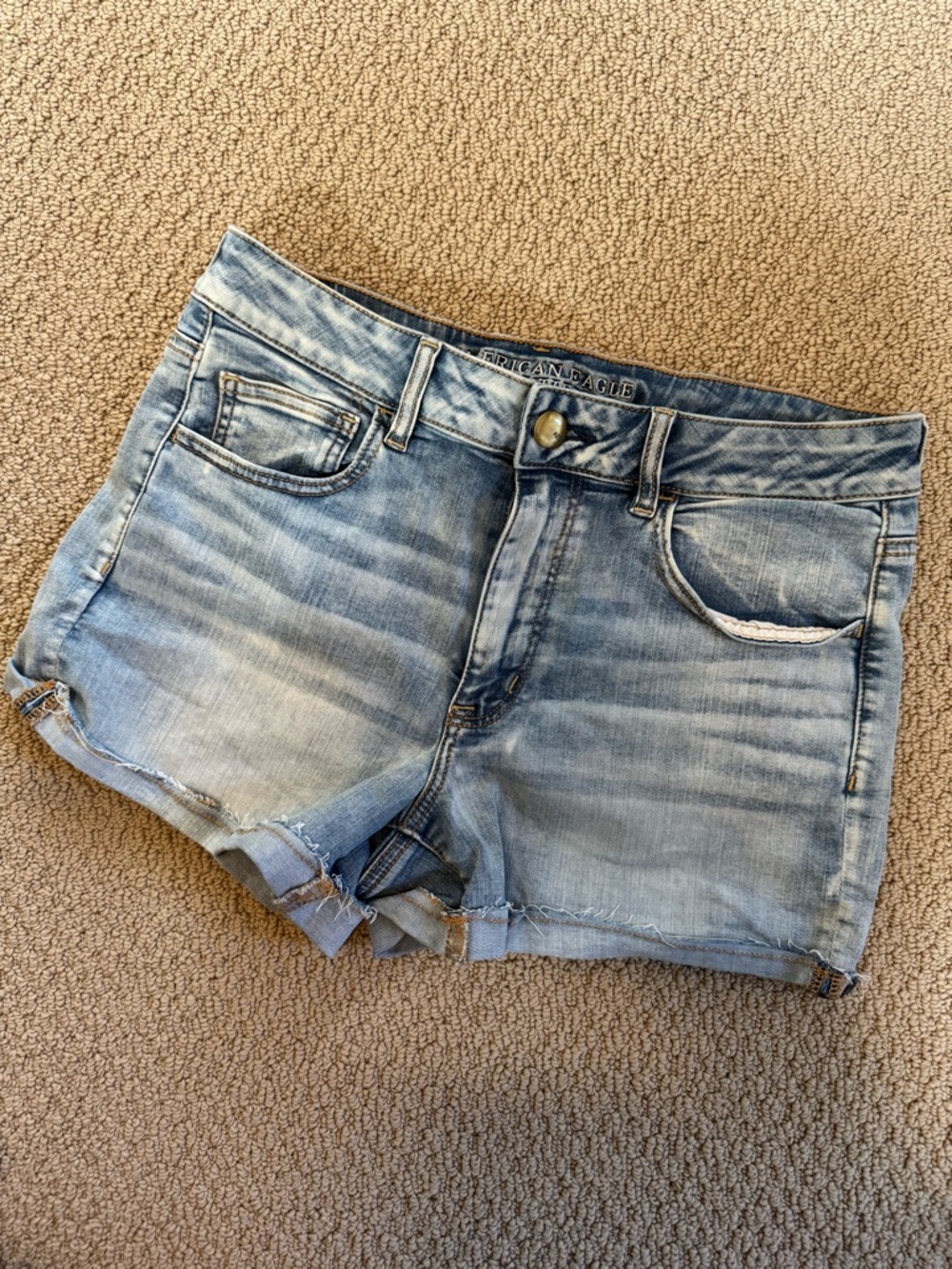 American Eagle Outfitters Faded Light Blue Cutoff Denim Shorts